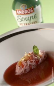 quenelle de riz à la fraise