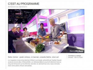 2 recettes, 2 émissions de TV {Passage sur France 2}